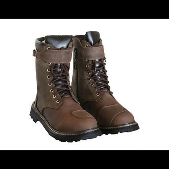 Men Military Motorcycle Biker Combat Riding Ankle Leather Boots - Picture 3 of 10